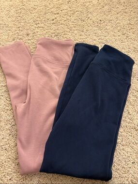 Tuff Athletics Kids Leggings in Dusty Pink and Navy 14/16 NWOT